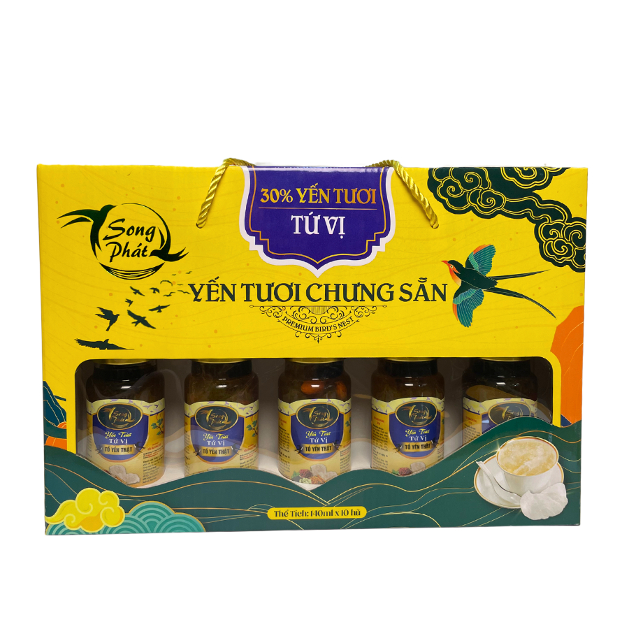 Thùng 20 hũ yến các vị Song Phát bù dưỡng chất làm đẹp tự nhiên tăng sức đề kháng hồi phục sức khỏe 140ml