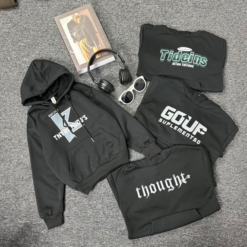 Áo nỉ LÓT LÔNG NHUNG trẻ em áo hoodie cho bé size từ 15-37kg hàng QCCC