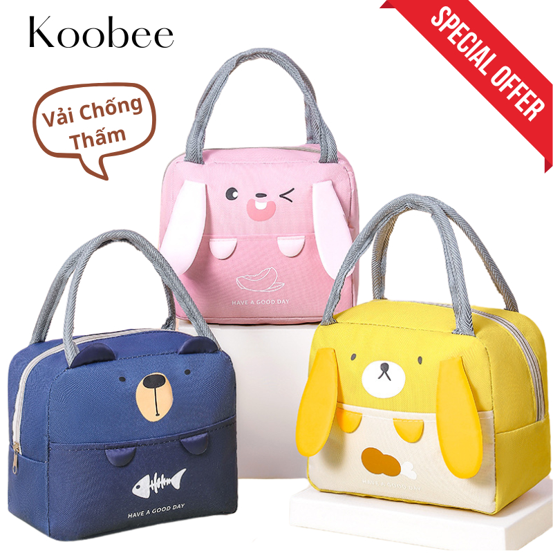 Túi Giữ Nhiệt Đựng Hộp Cơm KOOBEE Vải Oxford Dày Dặn Chống Nước Họa ...