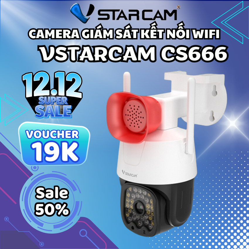 Camera ngoài trời wifi Vstarcam CS666 Full HD 3 triệu pixel tích hợp ...