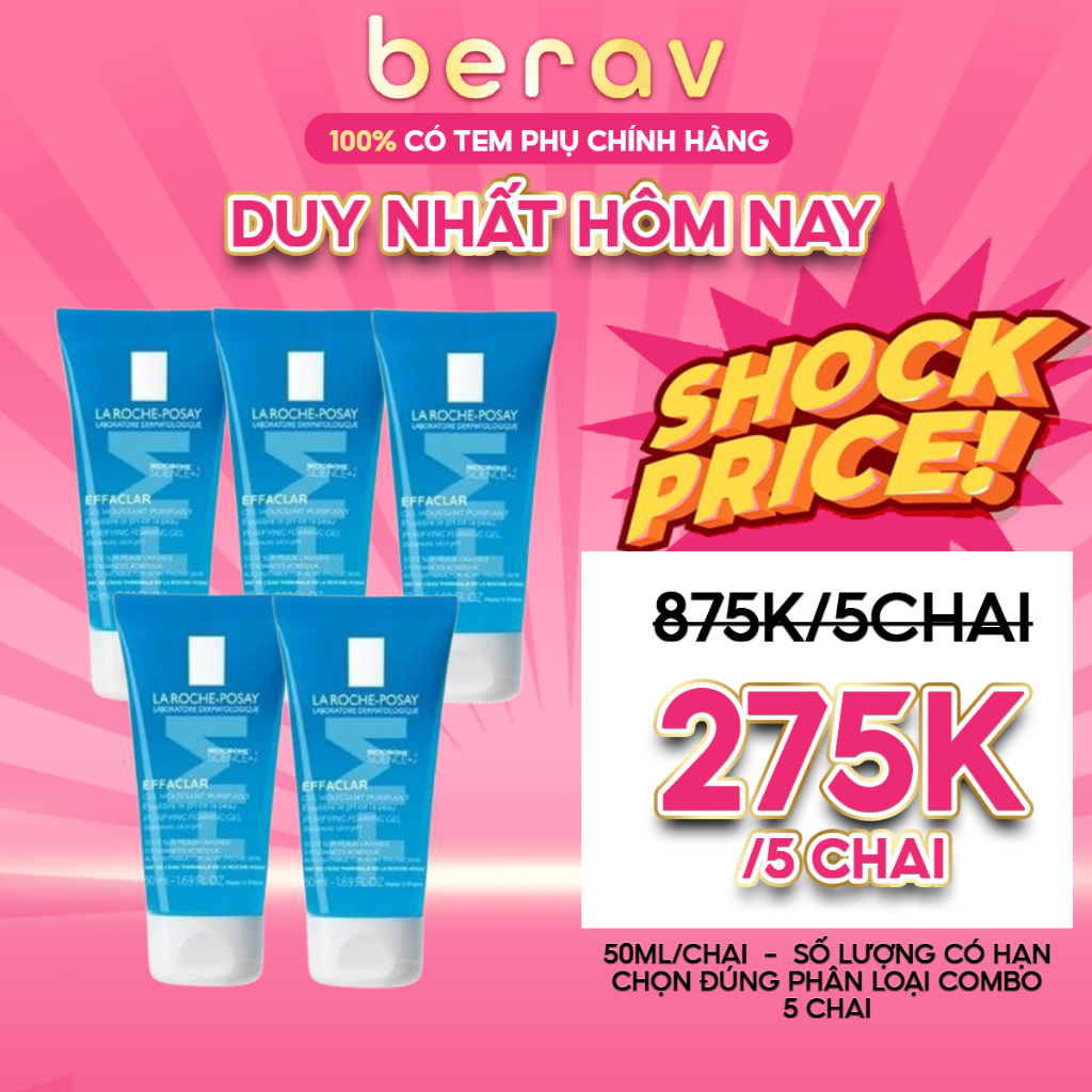 Ảnh Sữa Rửa Mặt La Roche Posay Dạng Gel Giảm Mụn, Kiềm Dầu Effaclar Foaming Gel (50ml/200ml/400ml) 1