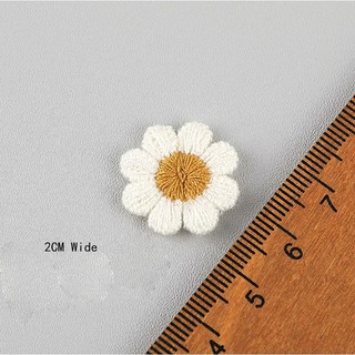 1 Miếng Vá Thêu Hoa Cúc Trắng Mini Cho Quần Áo Túi Xách Giày Dép