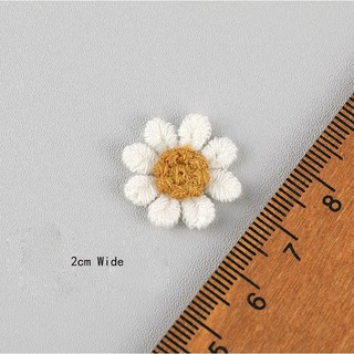 1 Miếng Vá Thêu Hoa Cúc Trắng Mini Cho Quần Áo Túi Xách Giày Dép