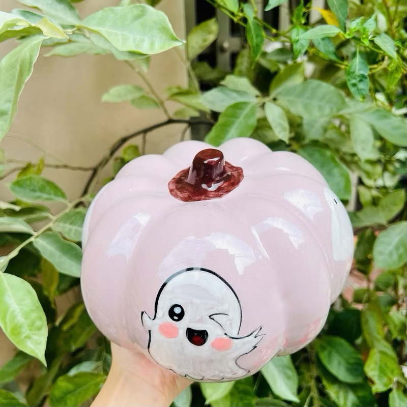 Lợn Đất Heo Ống Heo Tiết Kiệm - Bí Ngô - Bát Tràng