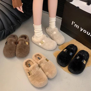 Giày Sục Lông Mịn Hàng Đẹp Đi Siêu Ấm Ulzzang Cho Phái Nữ Mùa đông