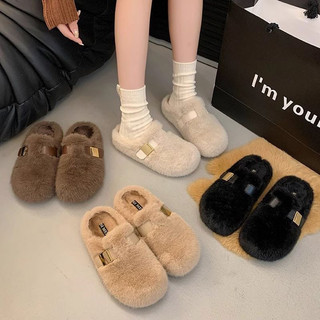 (Sẵn đen 38,39, kaki 36,37, nâu 35,38) Giày Sục Lông Mịn Hàng Đẹp Đi Siêu Ấm Ulzzang Cho Phái Nữ Mùa đông