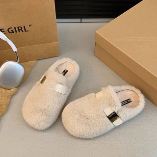 (Sẵn đen 38,39, kaki 36,37, nâu 35,38) Giày Sục Lông Mịn Hàng Đẹp Đi Siêu Ấm Ulzzang Cho Phái Nữ Mùa đông