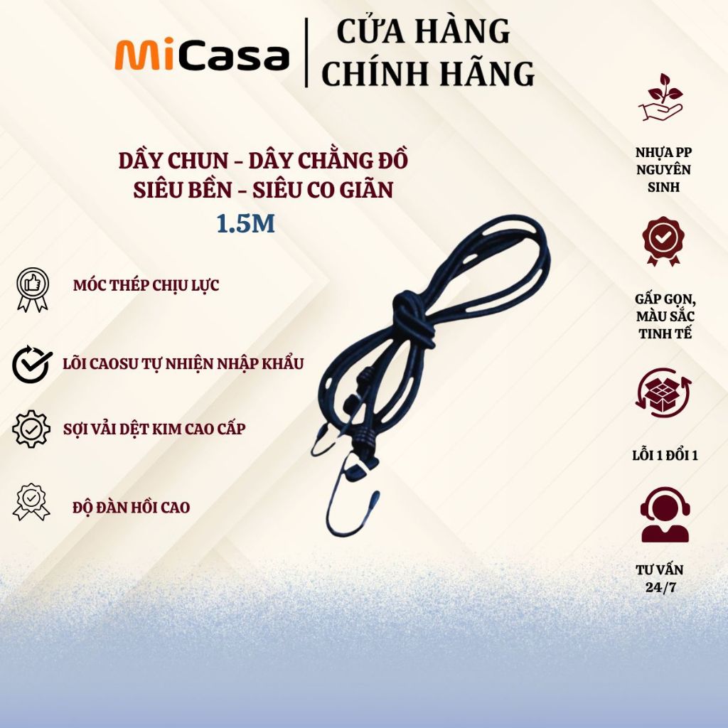 Dây chun, dây ràng buộc hàng chuyên dùng chất lượng cao 2 móc đầu dài 1 ...