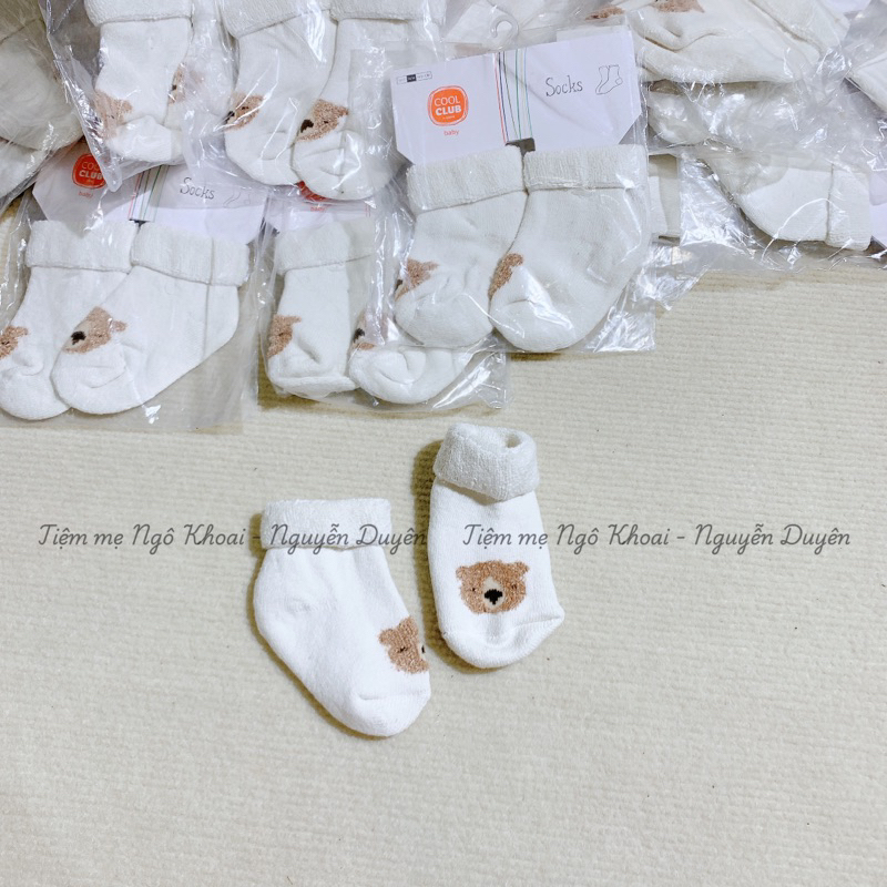 [MD173] COOL CLUB baby Set tất gấu trắng len xù xuất xịn nguyên tag nguyên móc giữ ấm chân cho bé yêu