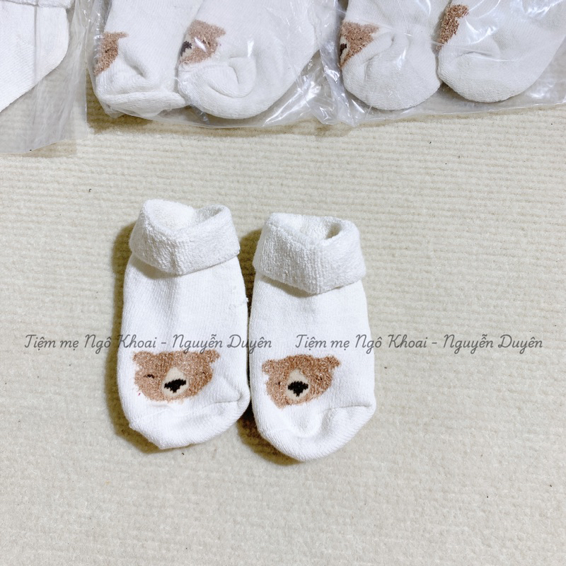 [MD173] COOL CLUB baby Set tất gấu trắng len xù xuất xịn nguyên tag nguyên móc giữ ấm chân cho bé yêu
