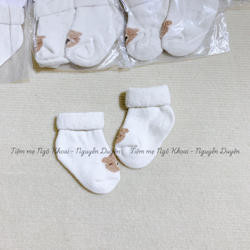 [MD173] COOL CLUB baby Set tất gấu trắng len xù xuất xịn nguyên tag nguyên móc giữ ấm chân cho bé yêu