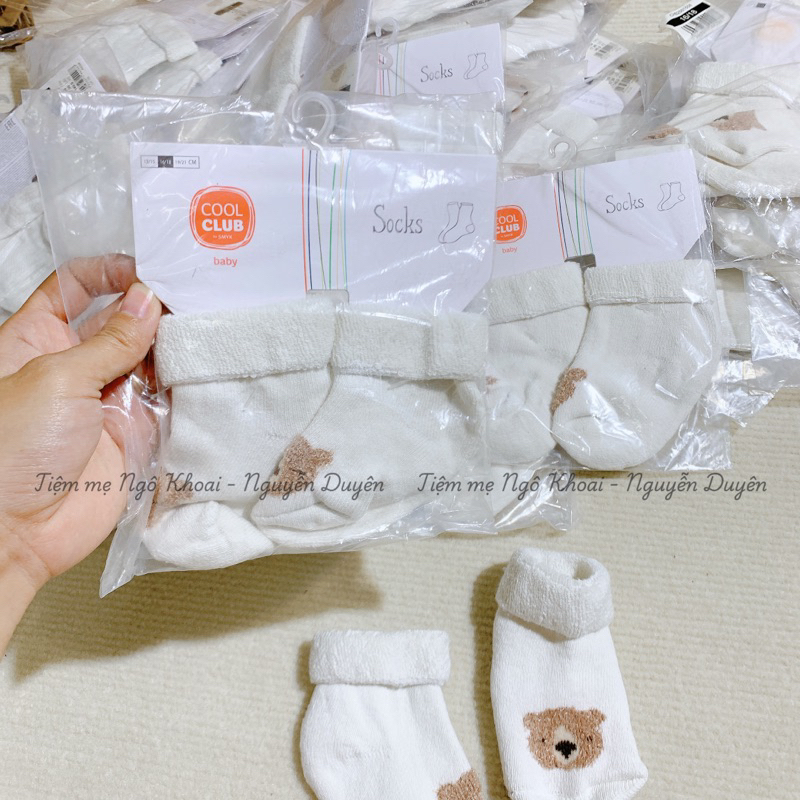 [MD173] COOL CLUB baby Set tất gấu trắng len xù xuất xịn nguyên tag nguyên móc giữ ấm chân cho bé yêu