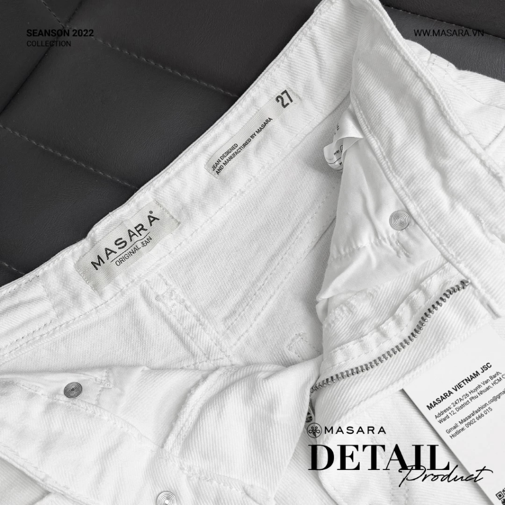 Quần Jean Short Trắng Nữ Masara Tua Rua Gấu Jean Nữ Trẻ Trung Cá Tính MAS043