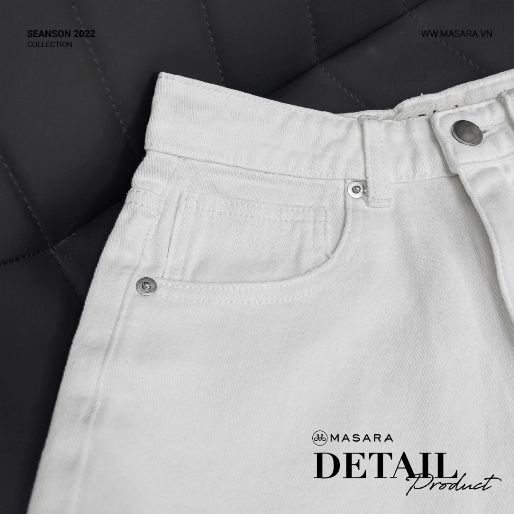Quần Jean Short Trắng Nữ Masara Tua Rua Gấu Jean Nữ Trẻ Trung Cá Tính MAS043
