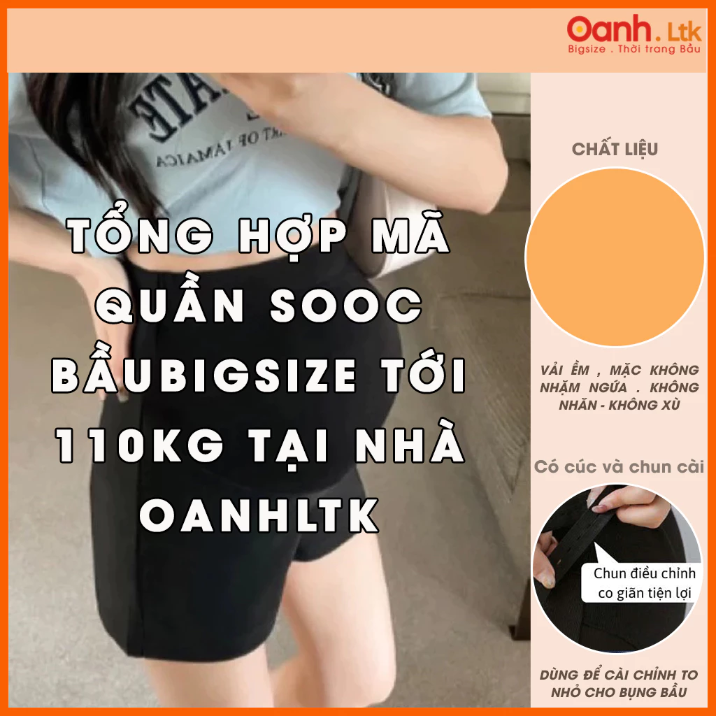 QUẦN SHORT BẦU BIGSIZE 70-105kg Quần Đùi Bầu Quần sooc bầu Quần bầu bigsize Shop OanhLTK