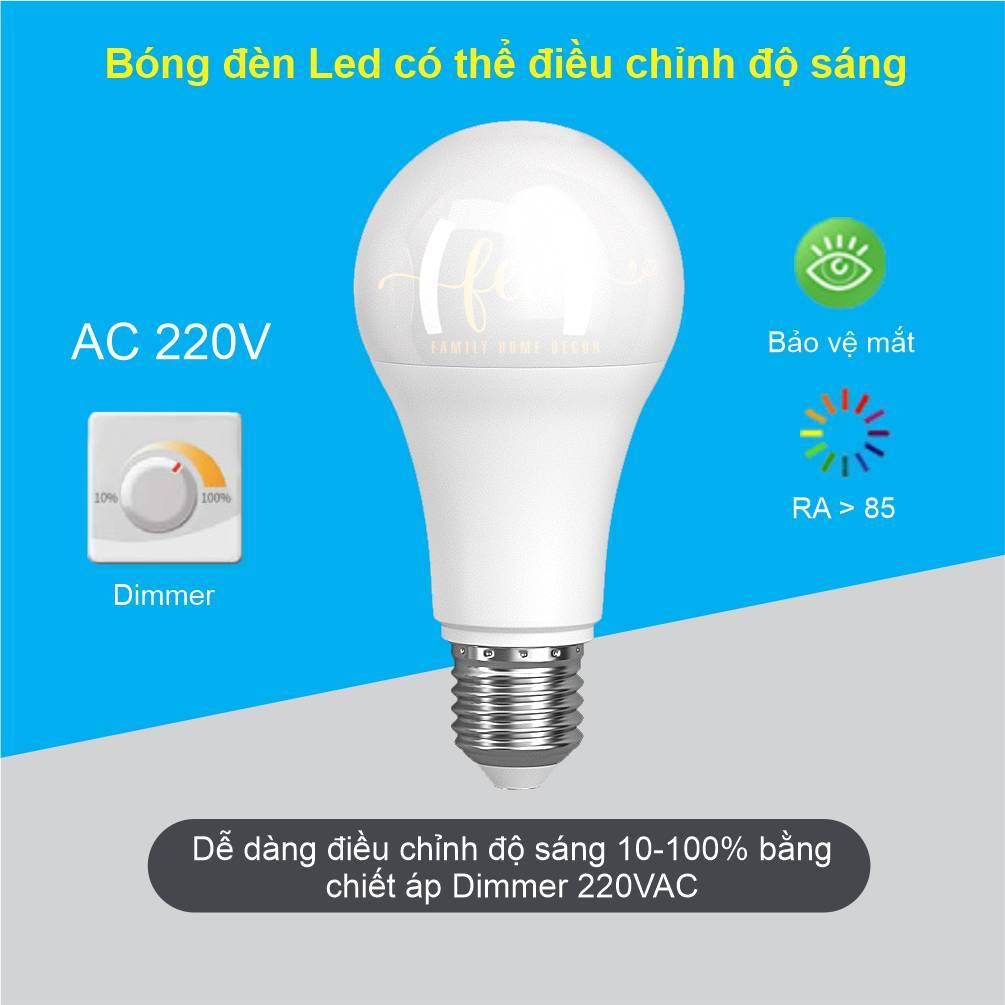 Bóng đèn LED Buld 7W-9W-12W có thể điều chỉnh tăng giảm độ sáng bằng ...
