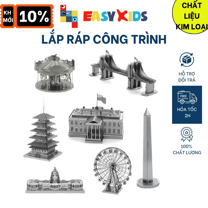 Mô Hình 3D Kim Loại Tự Lắp Ráp Công Trình Kiến Trúc Thế Giới [Tự ráp]