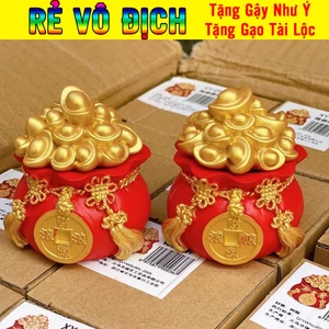 Hũ Đựng Muối Gạo Tài Lộc Đầu Năm Mới, Hủ Đựng Gạo Thỏi Vàng Trang Trí Ban Thờ, Bàn Làm Việc