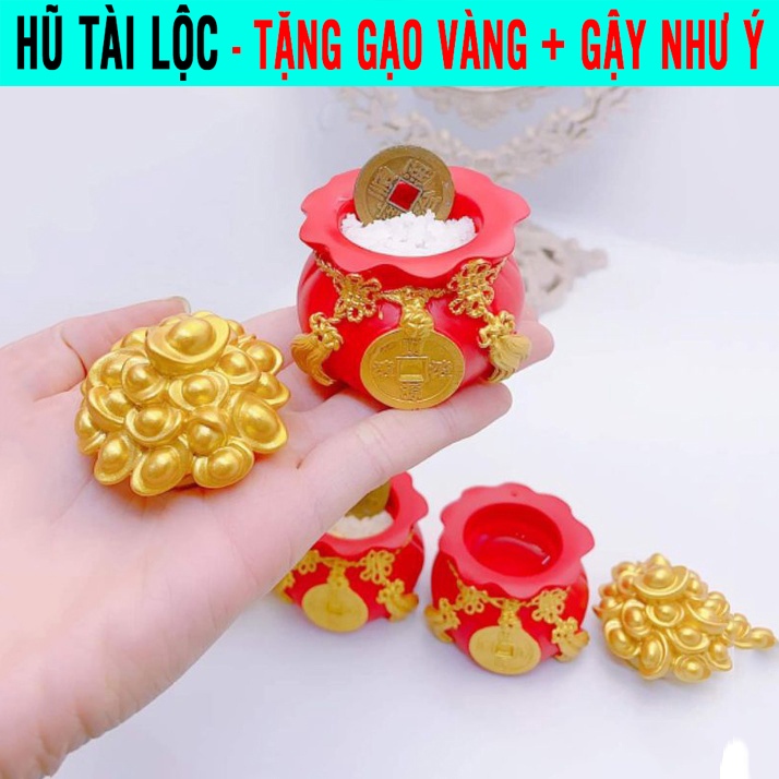 [TẾT 2026] Hũ đựng muối gạo thần tài, hũ gạo muối cầu tài cầu lộc trang trí bàn thờ Tết