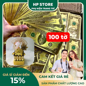 Tập 100 tờ dola làm tháp đô tài lộc trang trí tết Ất Tỵ 2025