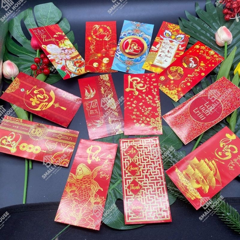 Set 10 và 30 bao lì xì đẹp, giấy dày c150 , in 2 mặt khác nhau