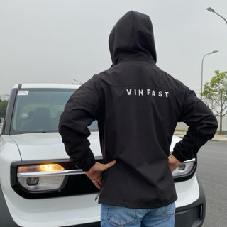 Áo khoác Vinfast nam nữ có mũ 2 lớp, freesize dưới 90kg, unisex, chống nước nhẹ. Vinfast windproof jacket