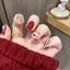 Móng tay giả, nail box 24 móng form ngắn giáng sinh họa tiết ông già noel | TẶNG KÈM KEO❤️