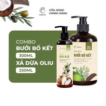 Dầu gội bưởi bồ kết MISAVN dầu gội thảo dược thuần chay kích mọc tóc 500ml