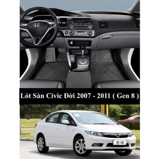Lót Sàn 2 Lớp Honda Civic Đời 2007 - 2011 ( Gen 8 ) Chất Liệu Nhựa Cao Cấp , Hàng Loại Dày