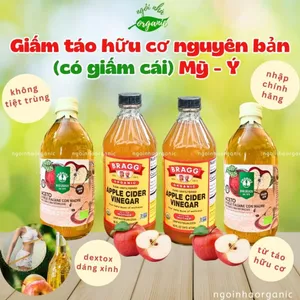 Giấm táo hữu cơ có giấm cái Bragg, Probios, Milan - thải độc giảm cân giảm mùi cơ thể - Organic Apple Cider Vinergar