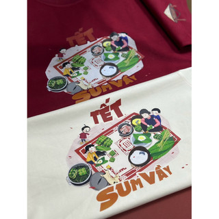[TẾT SUM VẦY] Áo thun form rộng Nam nữ Tết chất Cotton mềm mịn co dãn 2 chiều