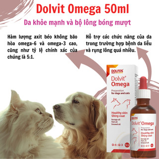 Dolvit Omega 50ml – Omega 3-6 Đậm Đặc, Giảm Rụng Lông, Hỗ Trợ Da Khỏe Cho Chó Mèo