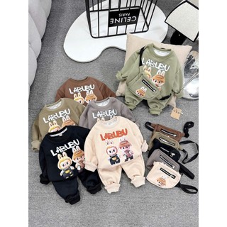 BỘ NI BÔNG LABUBU MONTER CHO BÉ 6-16KG