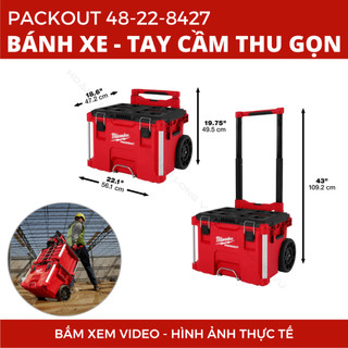 Hộp đựng dụng cụ Milwaukee 48-22-8427 thùng đồ nghề có bánh xe 8427 chống va đập, chống nước