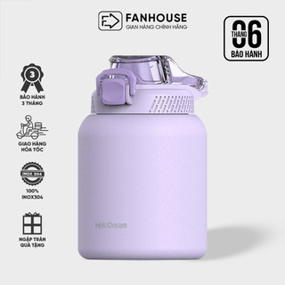 Bình giữ nhiệt Inox 316 cao cấp Hello Dream 1000ml bình giữ nhiệt thể thao Fan House chống xước