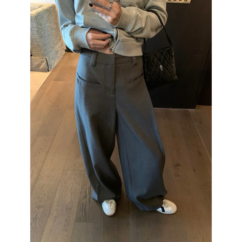 Mina Pants-Quần xuông cạp trễ ống rộng
