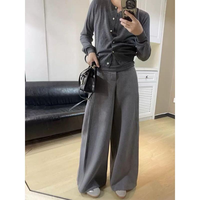 Mina Pants-Quần xuông cạp trễ ống rộng