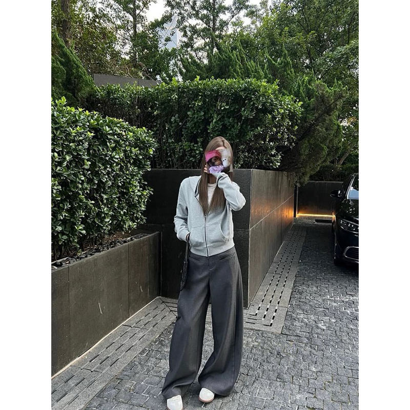 Mina Pants-Quần xuông cạp trễ ống rộng