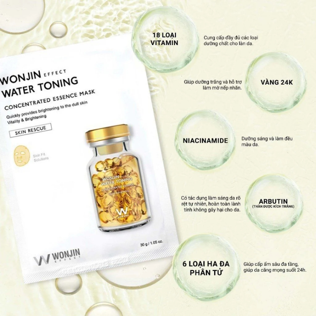 Ảnh Mặt nạ giấy Wonjin cấp ẩm phục hồi hồi giúp tăng sinh collagen dưỡng sáng trẻ hóa da 2