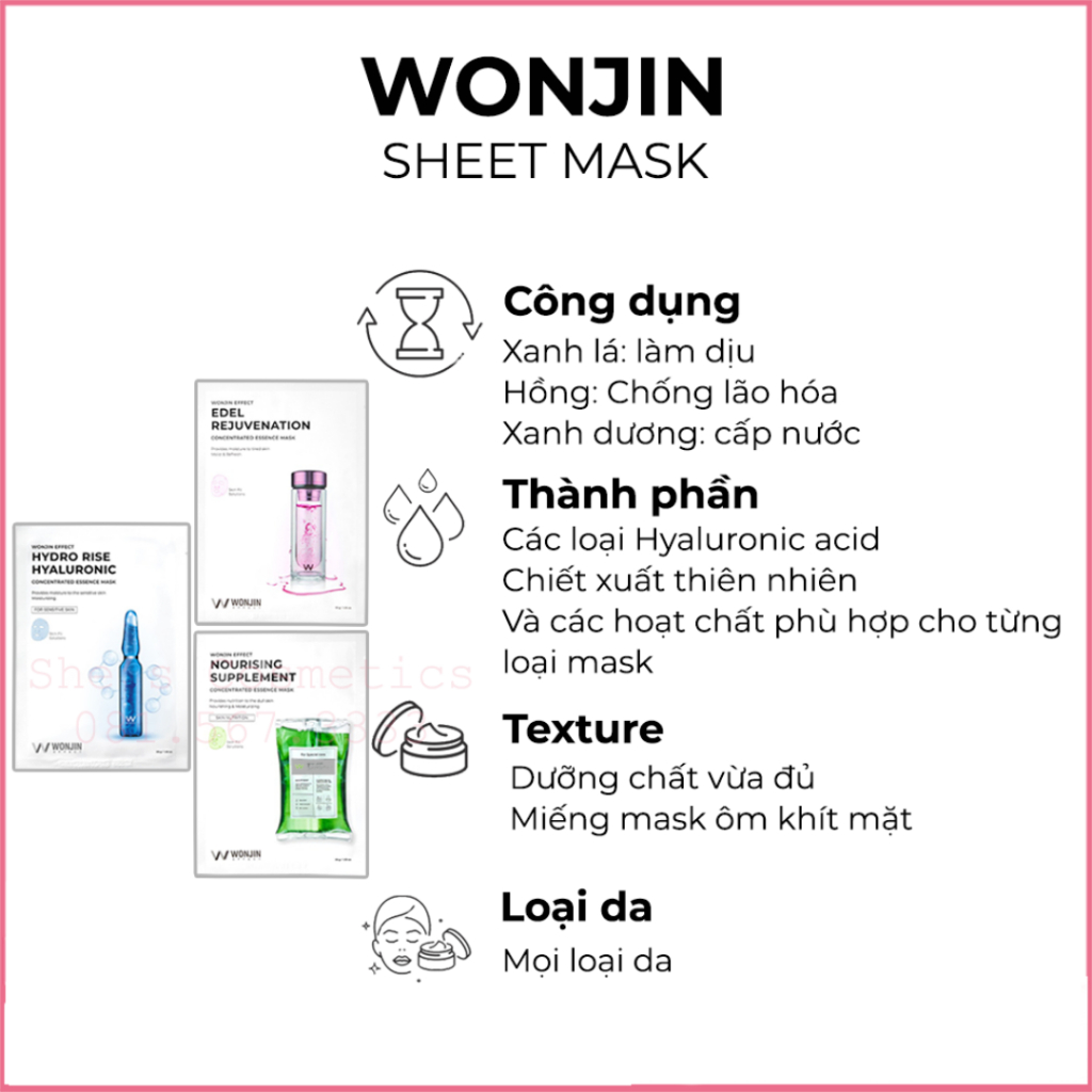 Ảnh Mặt nạ giấy Wonjin cấp ẩm phục hồi hồi giúp tăng sinh collagen dưỡng sáng trẻ hóa da 1
