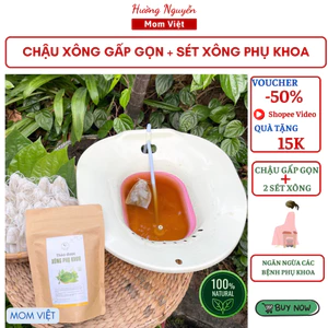 Xông vùng kín 🎁 MOM VIỆT 🎁Chậu xông vùng kín âm đạo , Se khít sạch vùng kín , khử mùi âm đạo
