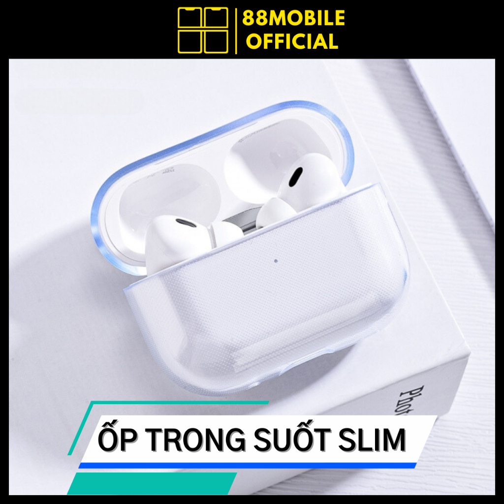 Vỏ ốp case Slim trong suốt cao cấp dành cho tai nghe air.pods 1/2/3/4/Pro/Pro 2 I 88Mobile