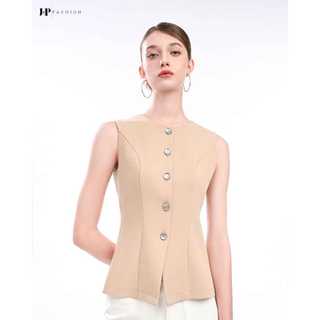 Áo Peplum Nữ Công Sở J-P Fashion Sát Nách Kaki Hai Lớp, Áo GiLe Vest Cổ Tròn Ôm Dáng Sang Trọng Thanh Lịch 10611354