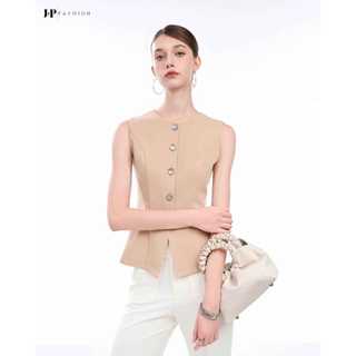 Áo Peplum Nữ Công Sở J-P Fashion Sát Nách Kaki Hai Lớp, Áo GiLe Vest Cổ Tròn Ôm Dáng Sang Trọng Thanh Lịch 10611354