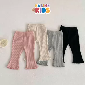 Quần nỉ tăm ống loe cho bé gái siêu xinh
