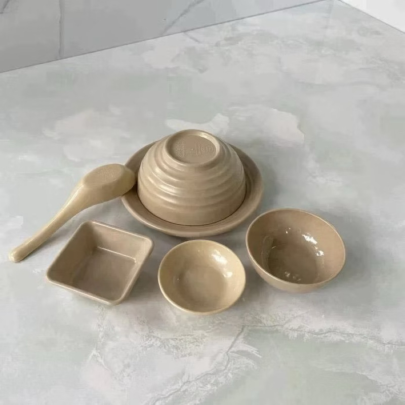 AMIZIN Bát nhựa phíp đen chịu nhiệt loại dầy đẹp nhựa cao cấp, Bát ăn cơm nhựa phíp chịu nhiệt màu đen (MS6830) AMIZIN