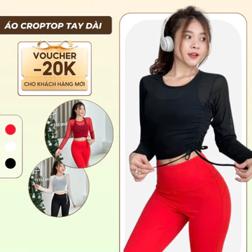 Áo croptop nữ tay dài áo tank top áo lưới áo tập gym nữ YLYSPORT A13