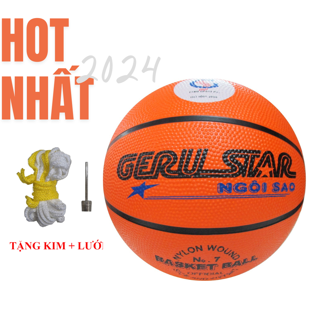 Bóng rổ cao su GERUSTAR dành cho học sinh tặng kèm kim+ lưới | Shopee ...