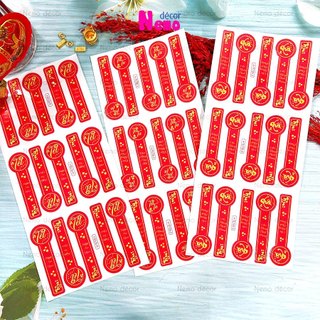 Tem Tết, Tem Dán Niêm Phong Hoạ Tiết Tết, Xuân, Tem Dán Tết Chúc Mừng Năm Mới, Happy New Year.