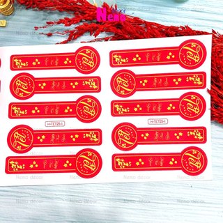Tem Tết, Tem Dán Niêm Phong Hoạ Tiết Tết, Xuân, Tem Dán Tết Chúc Mừng Năm Mới, Happy New Year.